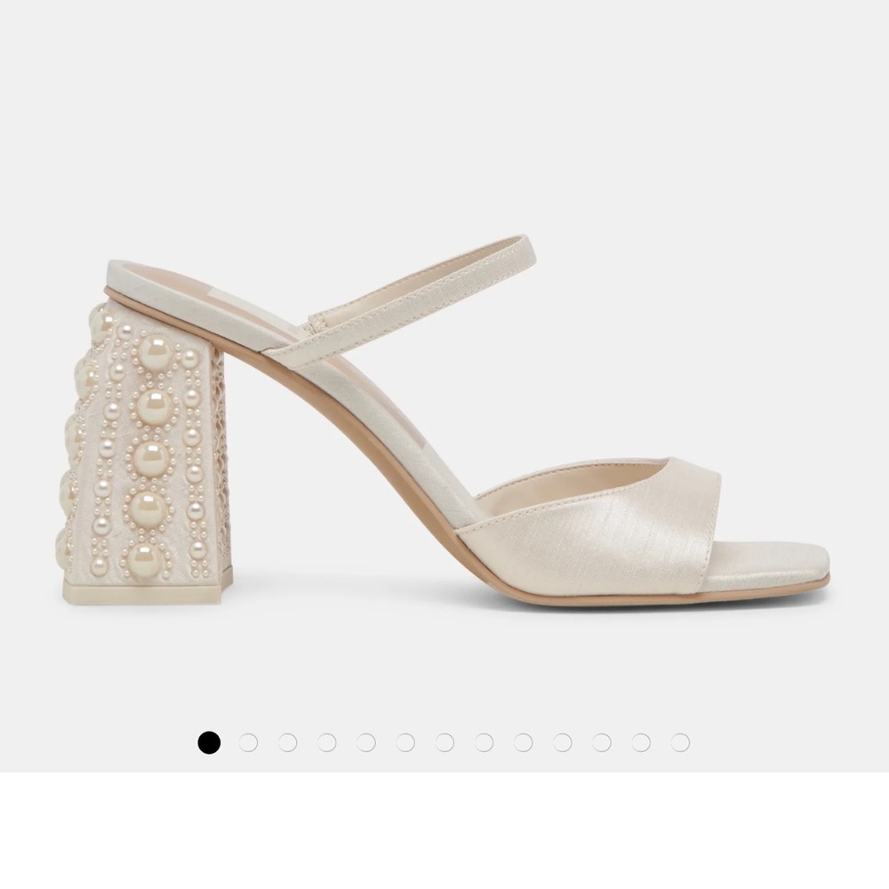 NWT Dolce Vita Jemmy Pearl Vanilla Silk Heels - Picture 4 of 9